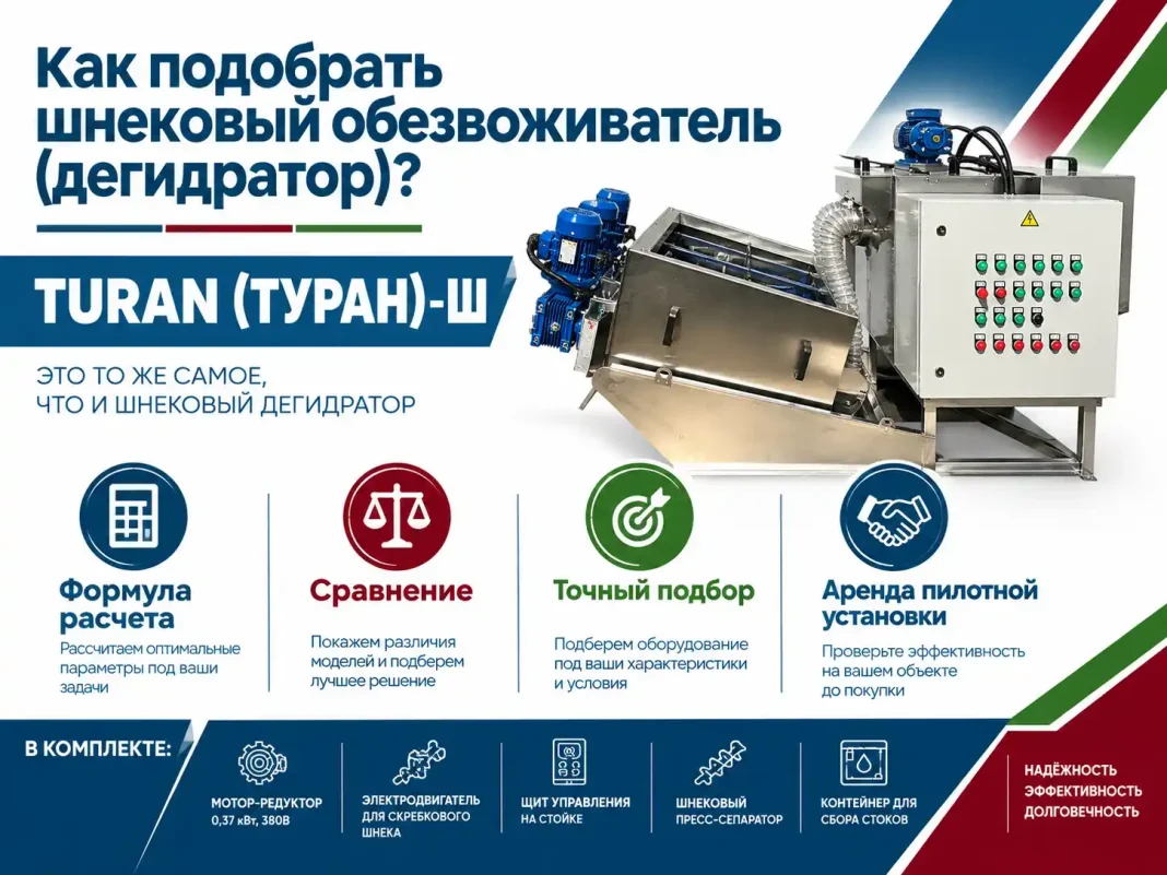 Расчёт шнекового обезвоживателя